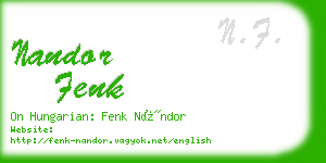 nandor fenk business card